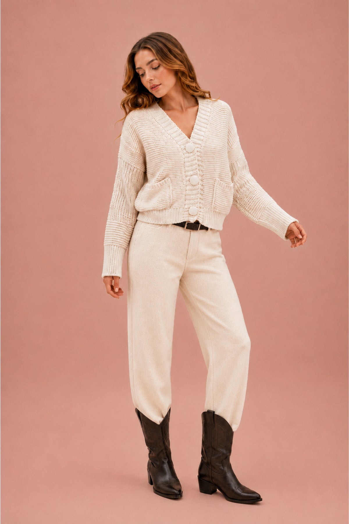 Chunky Knit Button Front Cardigan Soft Winter Layering Wear