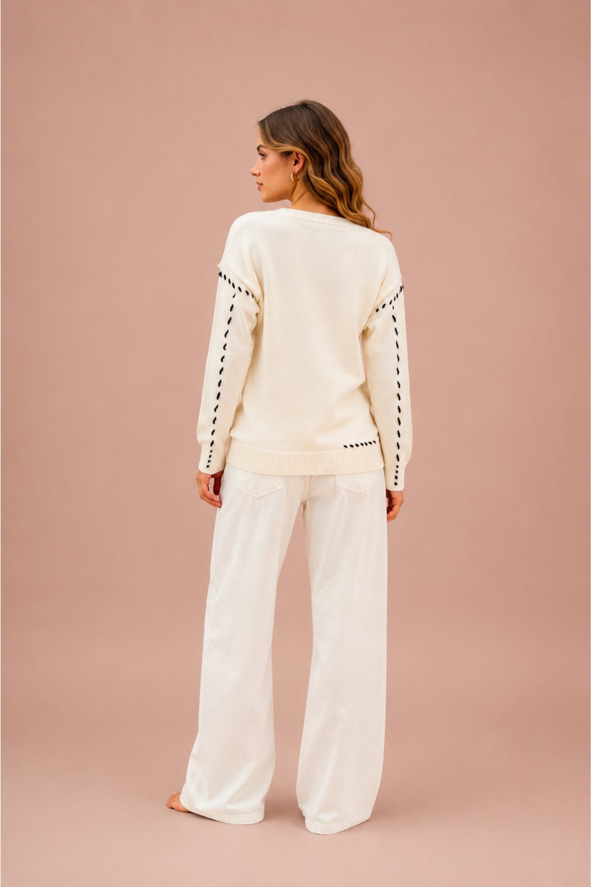 Button Front Knitted Cardigan V Neck Relaxed Fit Everyday