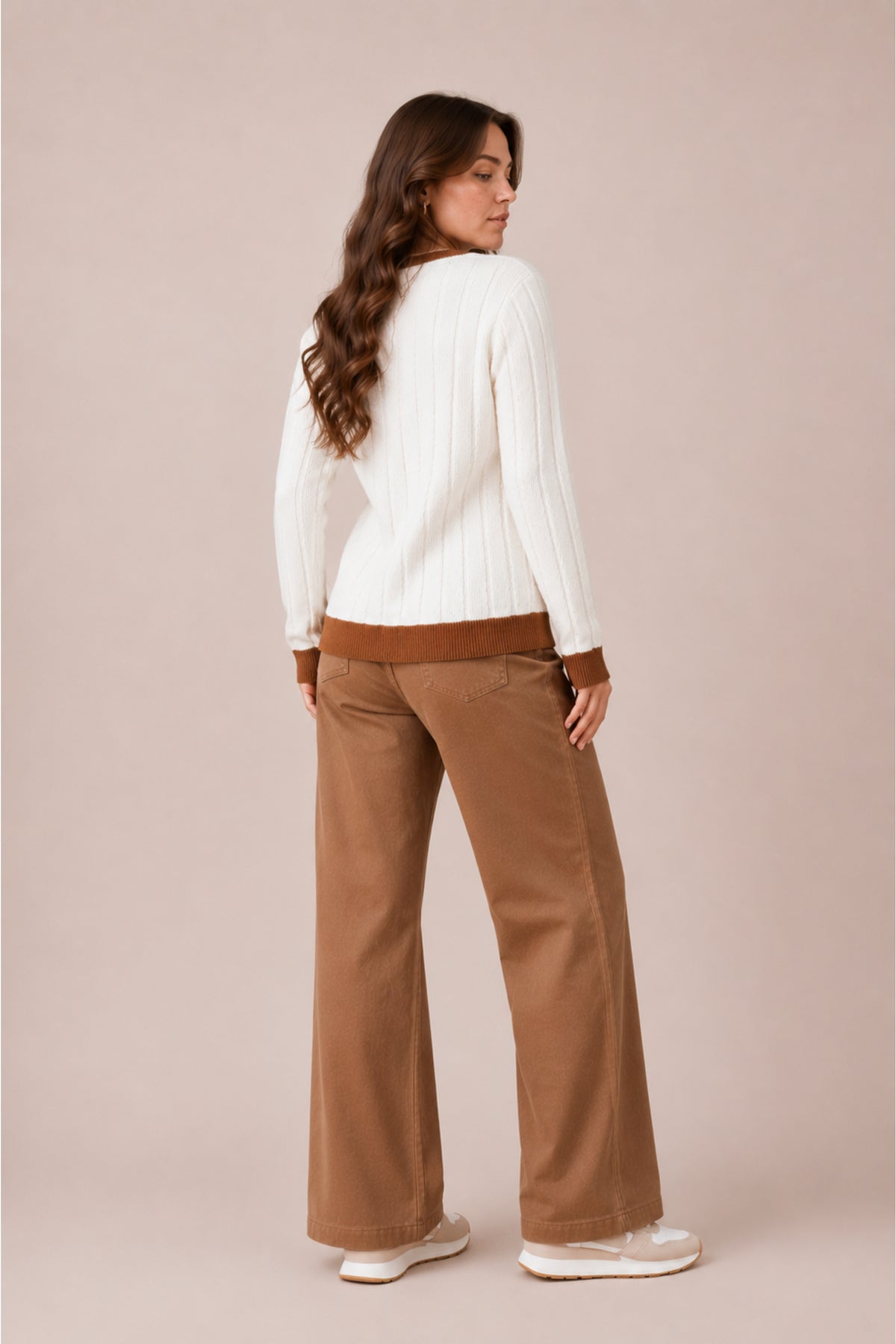 Ribbed Knit Crew Neck Jumper Soft Casual Winter Sweater Fit