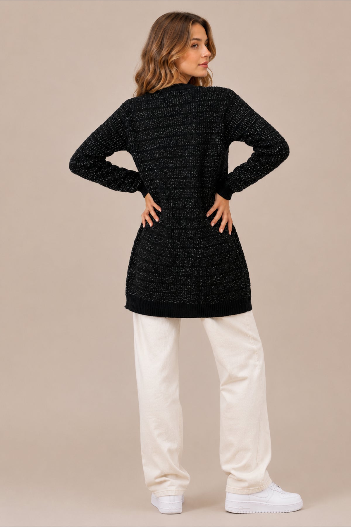Open Front Longline Knitted Cardigan Relaxed Everyday Layer