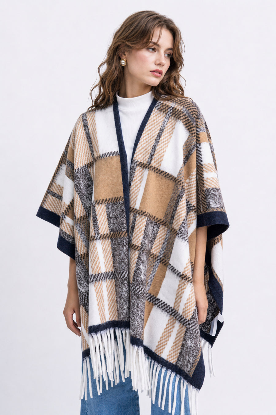 Ladies Contrast Cape Shawl