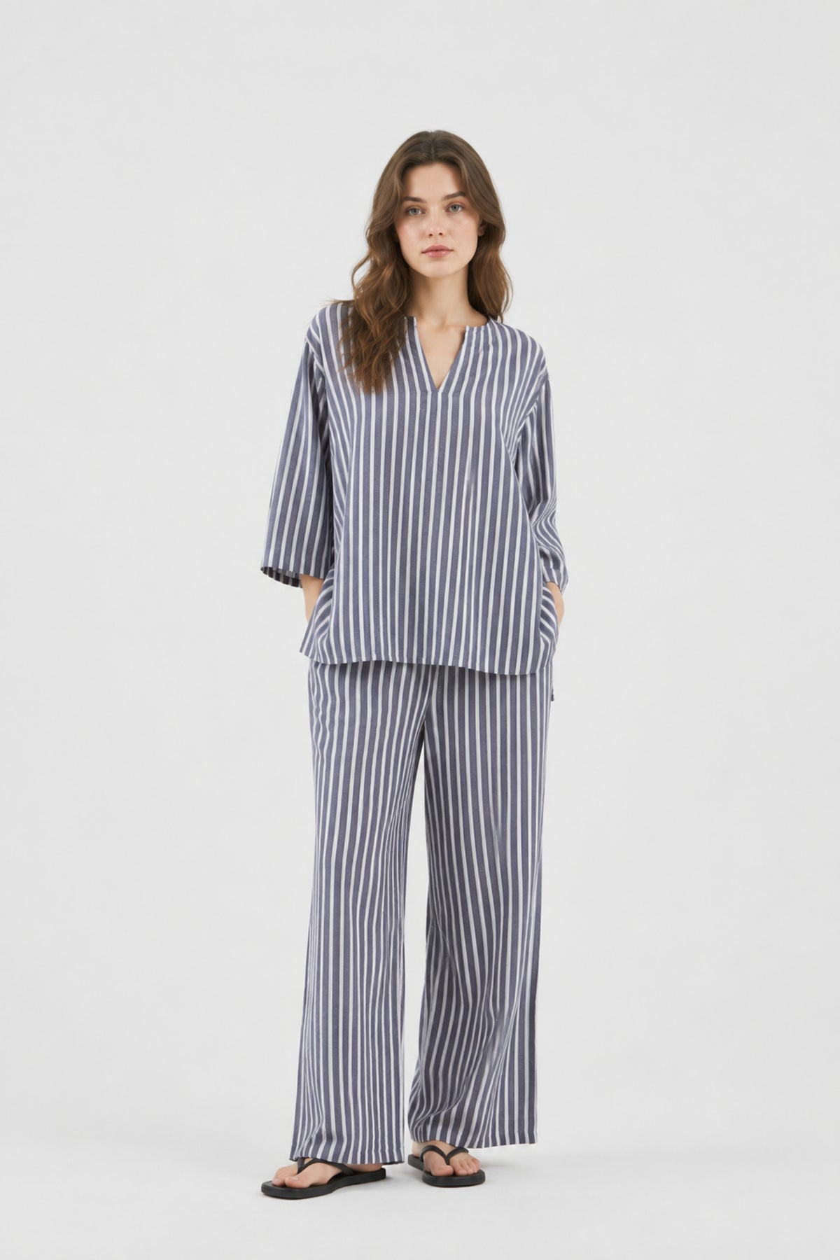 Smart Stripped Casual Co-Ord Set