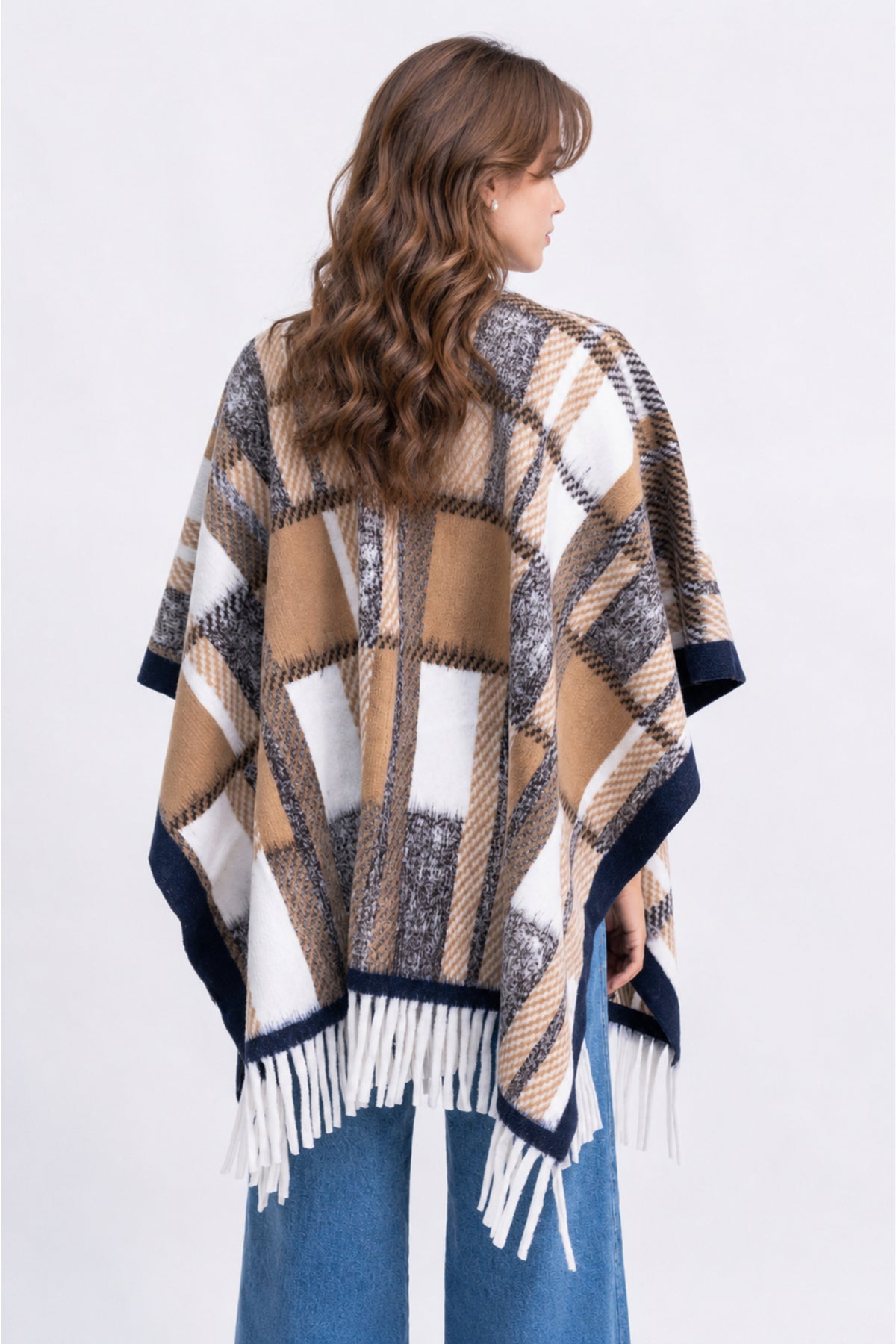 Ladies Contrast Cape Shawl