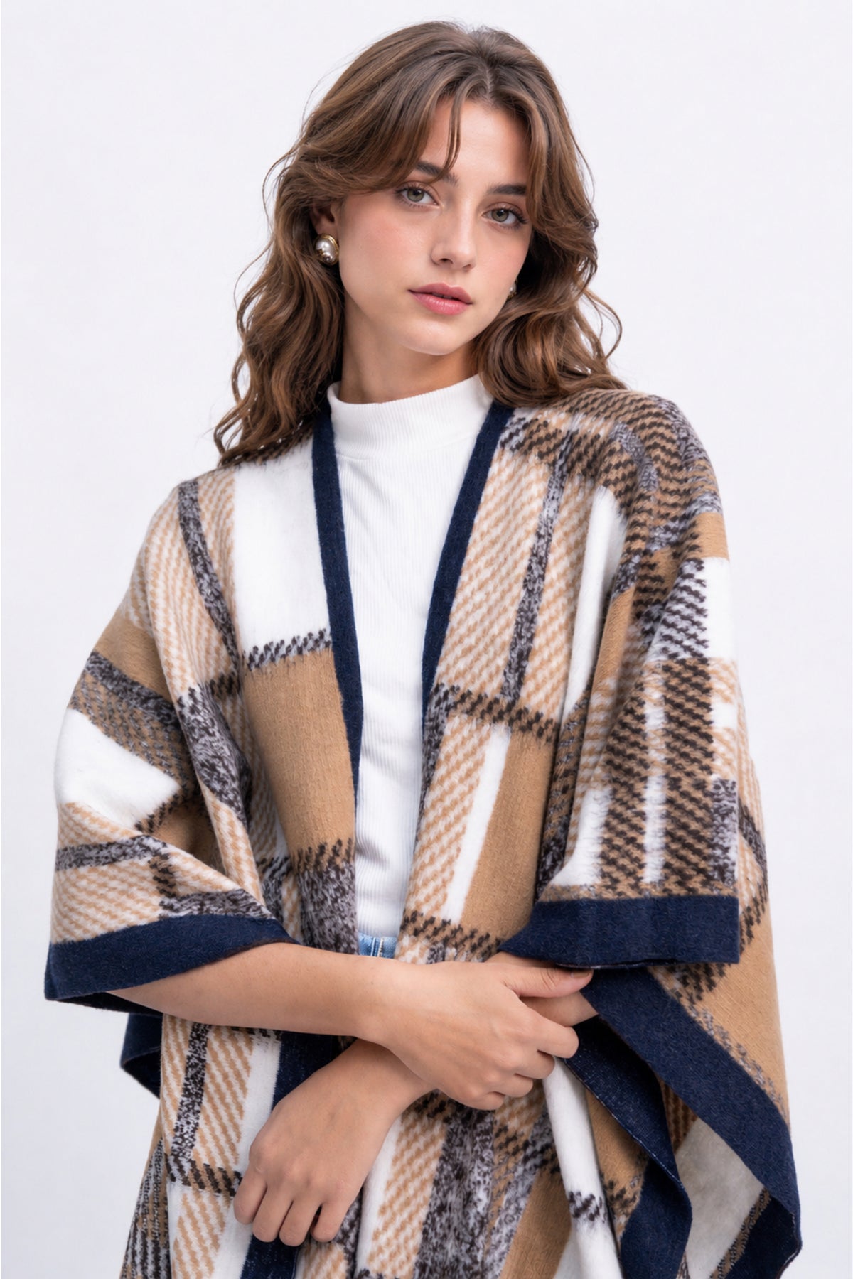 Ladies Contrast Cape Shawl