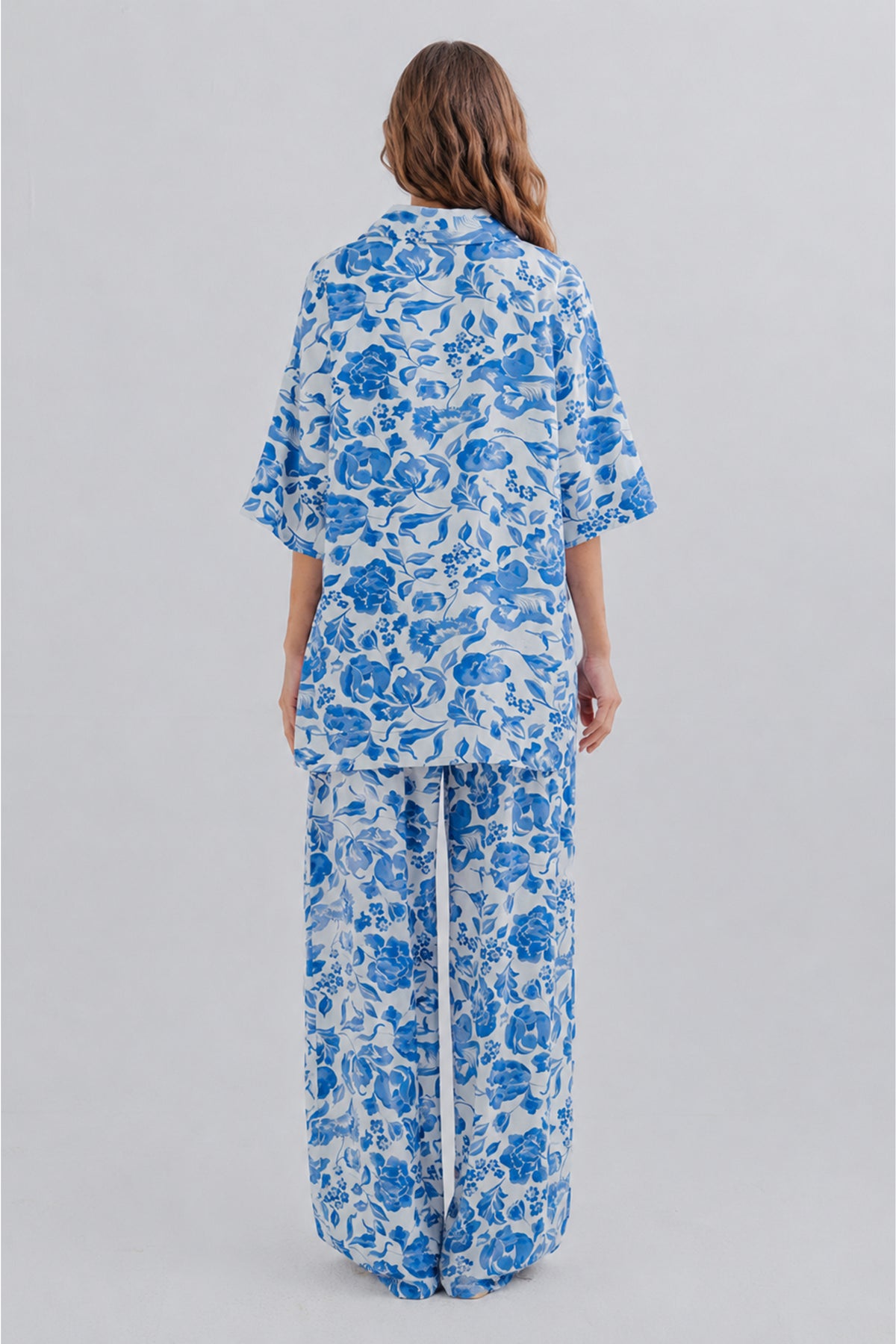 Floral Print Comfortable Casual 2 Piece buttoned Shirt and trouser Co-ord Everday Womenswear