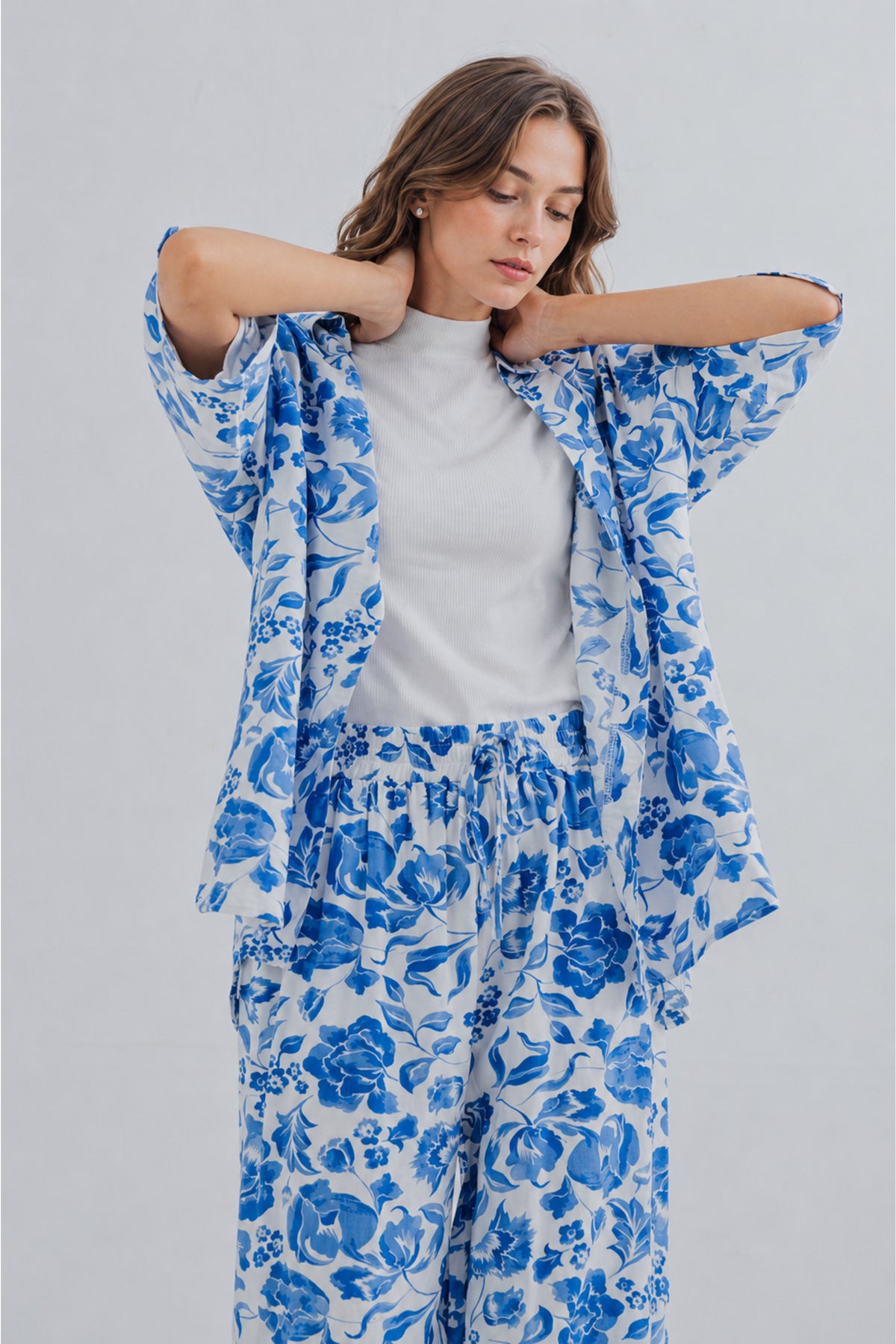Floral Print Comfortable Casual 2 Piece buttoned Shirt and trouser Co-ord Everday Womenswear