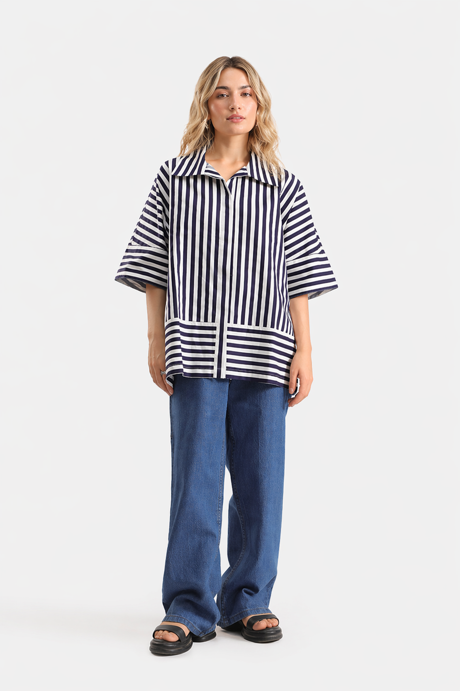 Boxy-fit striped shirt