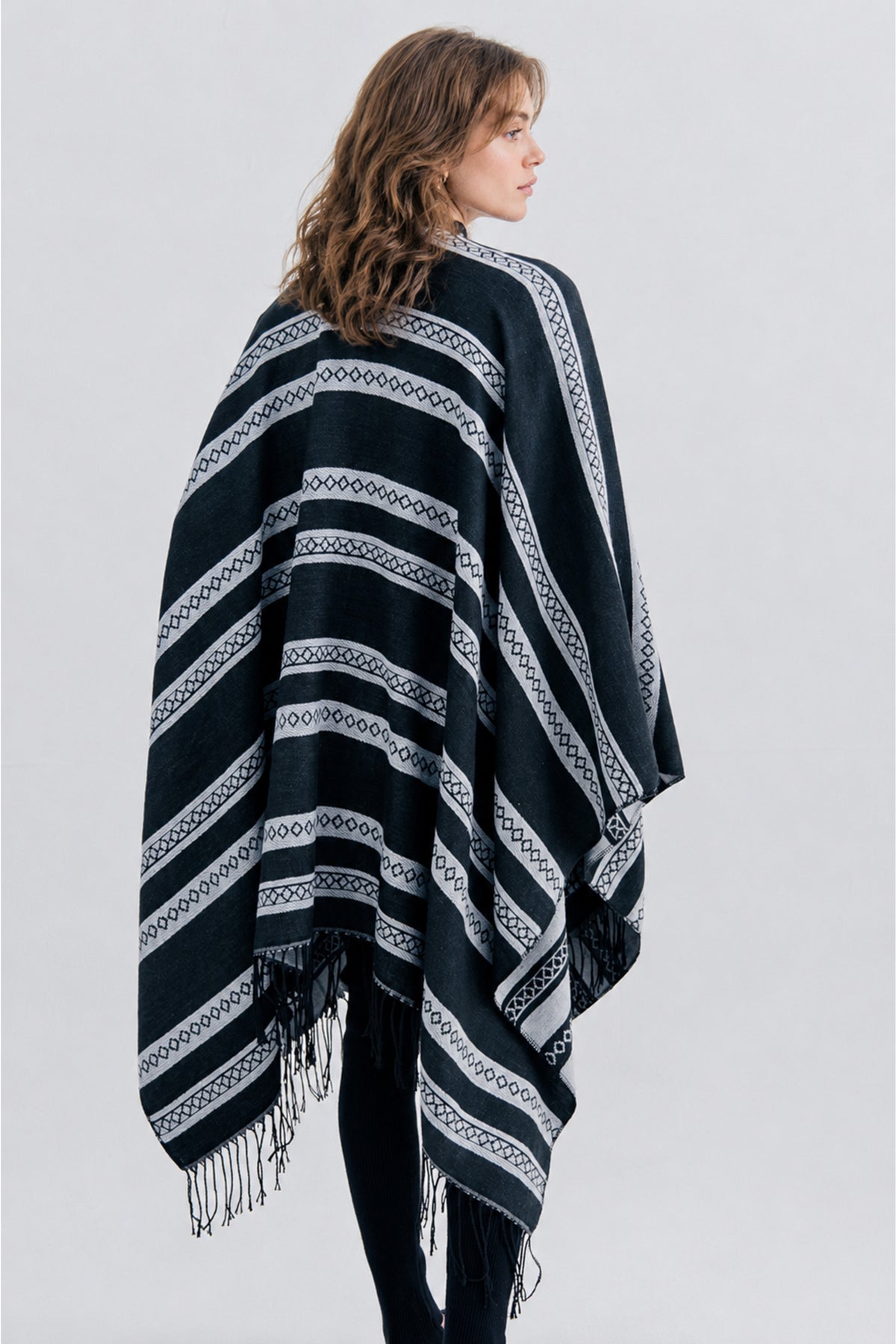 Ladies Striped Cape Shawl