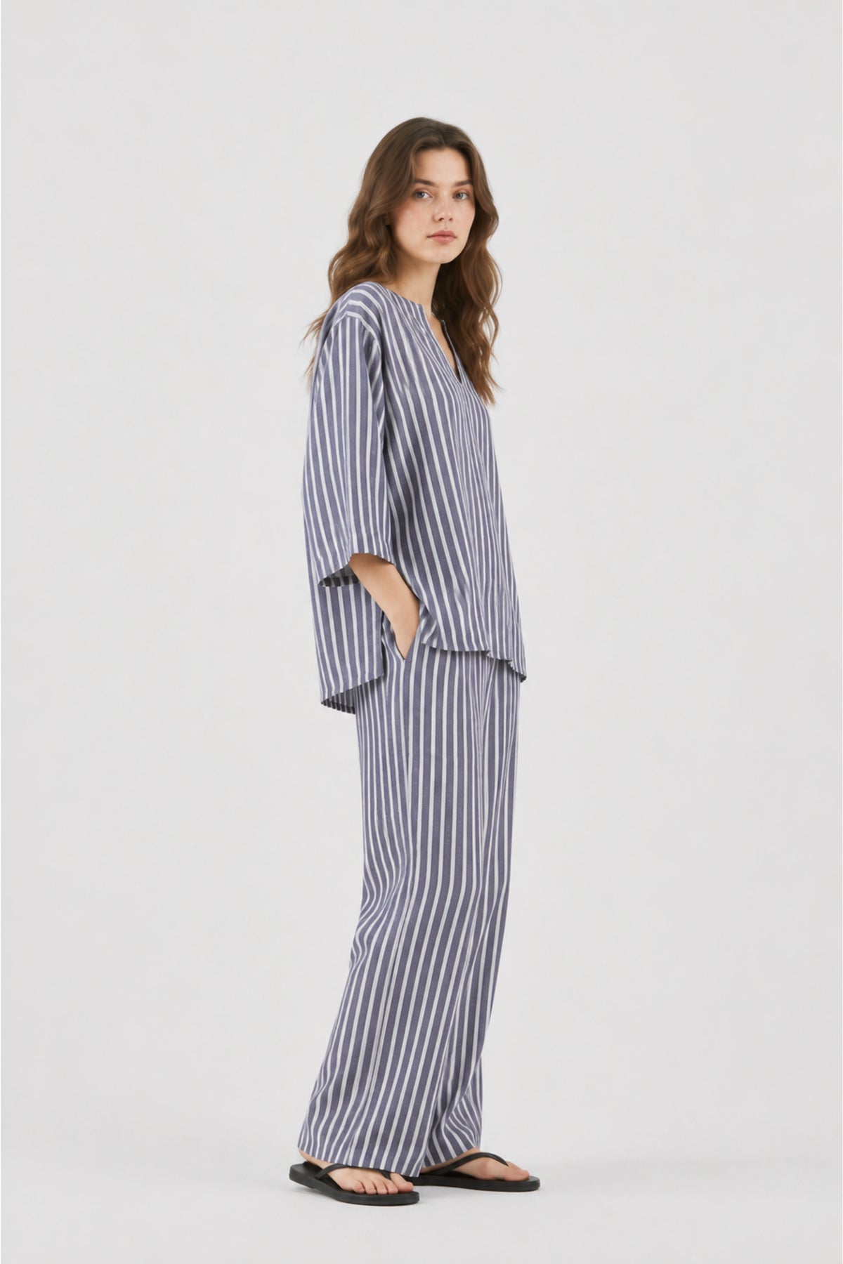 Smart Stripped Casual Co-Ord Set