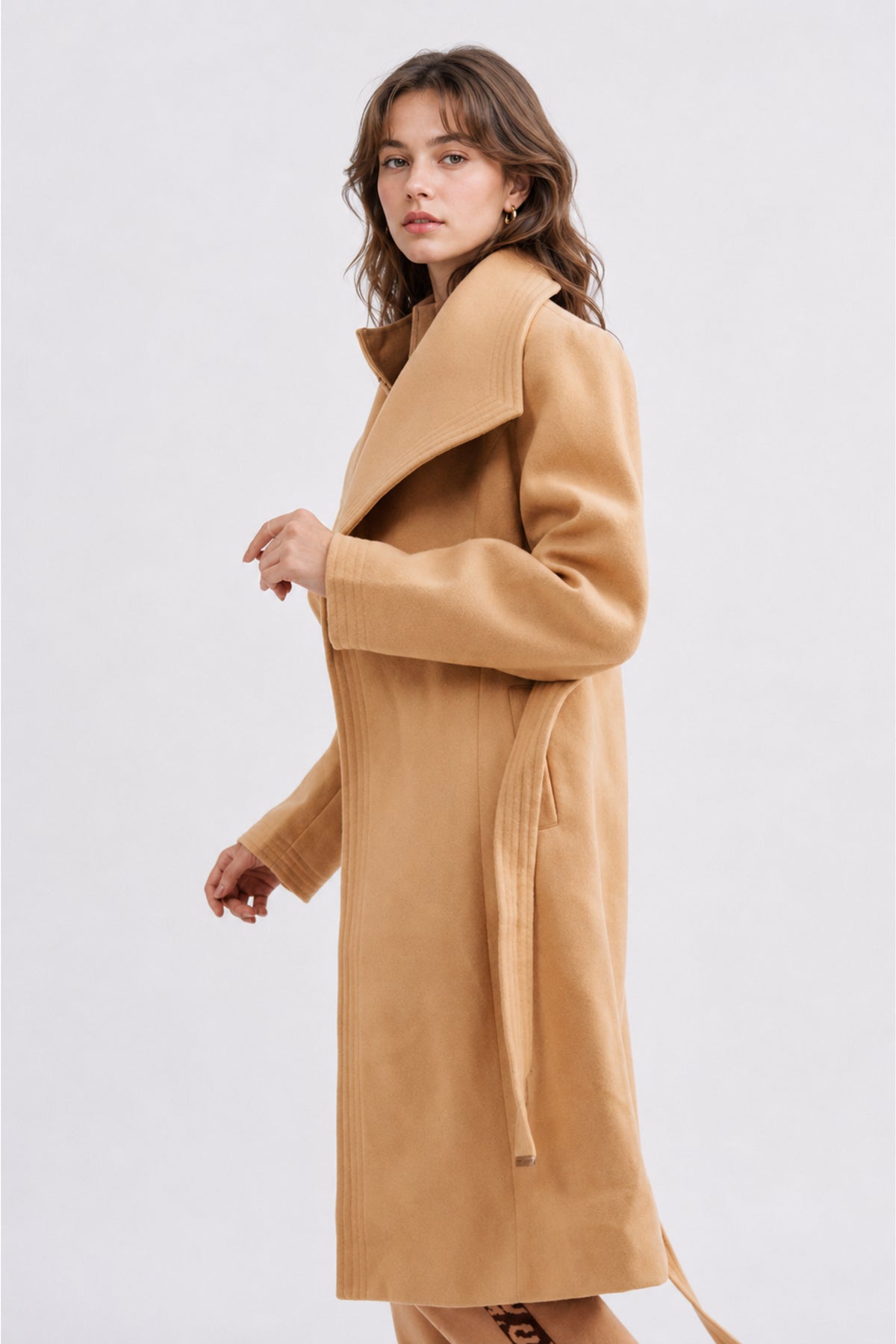Ladies Belted Long Coat