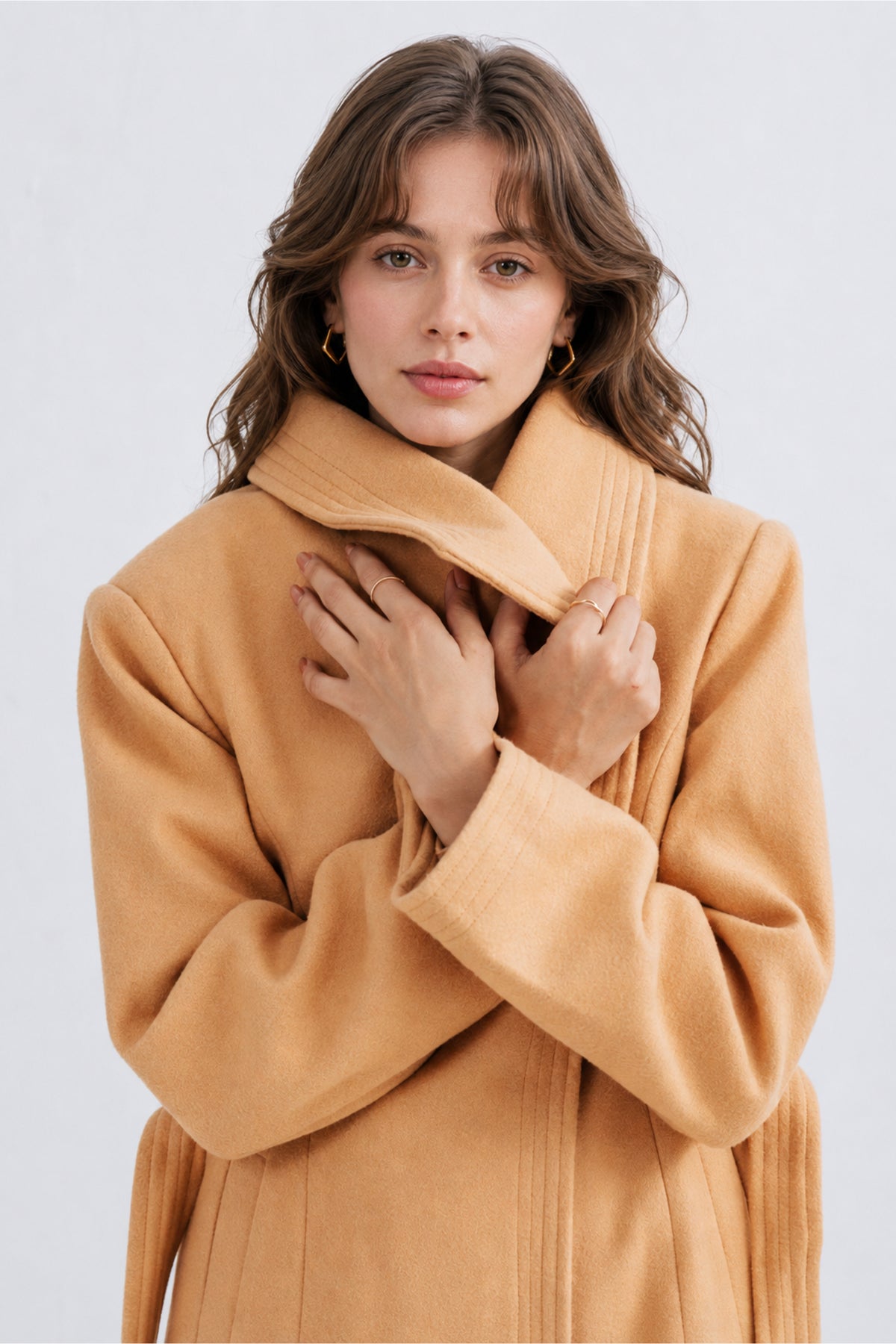 Ladies Belted Long Coat