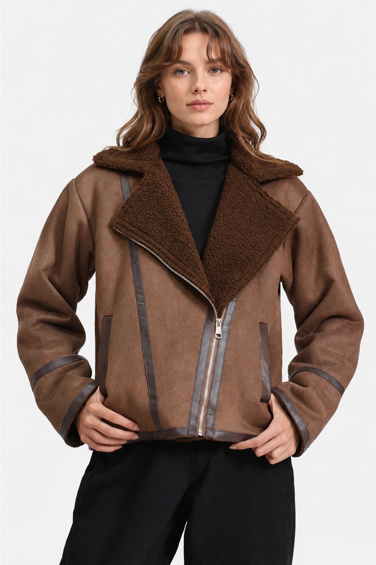 FAUX SUEDE BIKER SUEDE