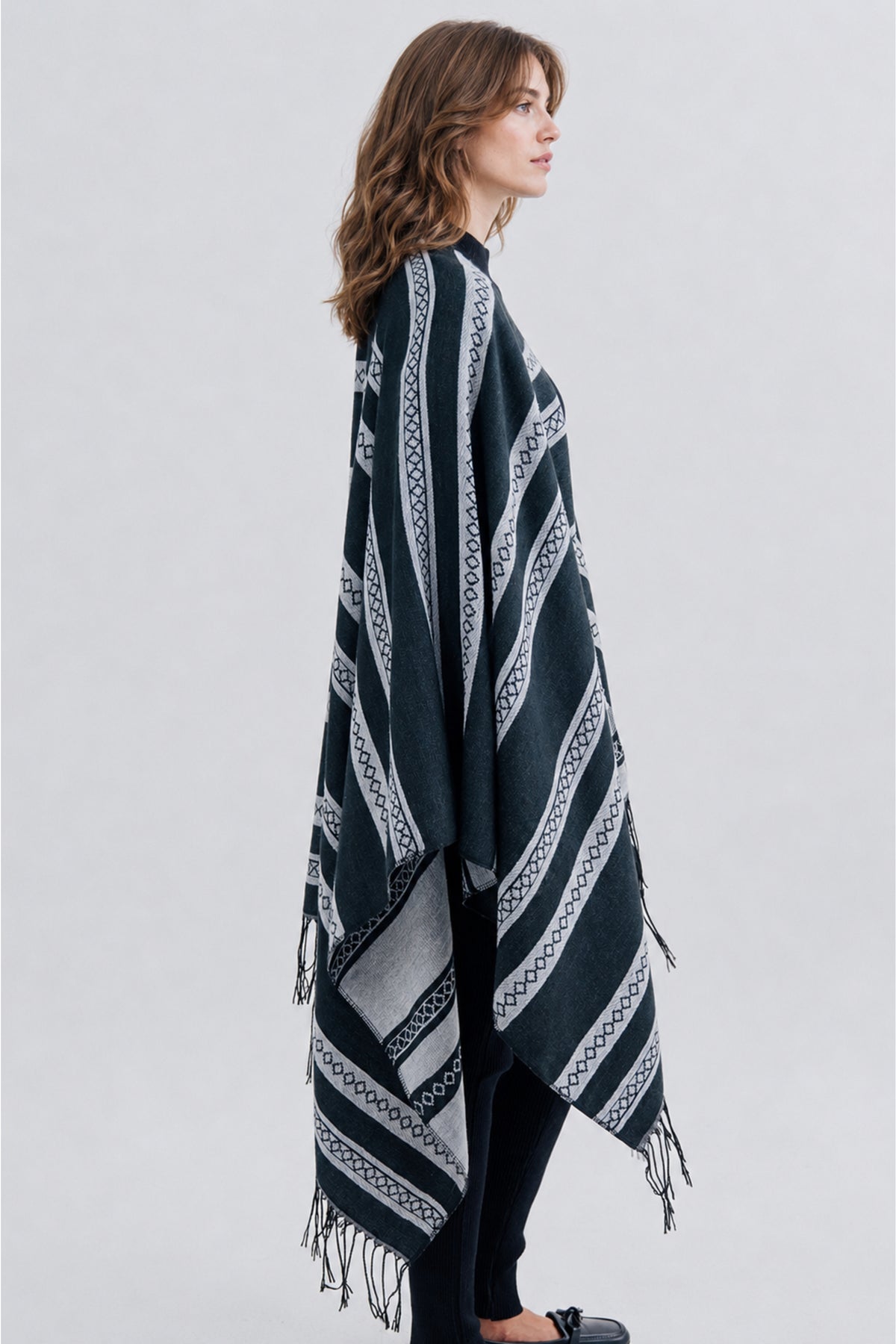 Ladies Striped Cape Shawl