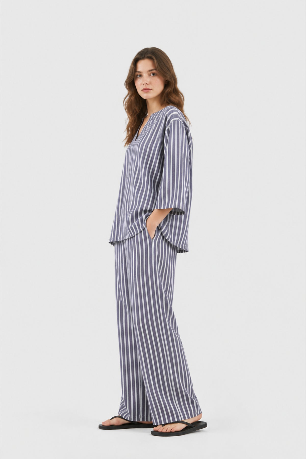Smart Stripped Casual Co-Ord Set