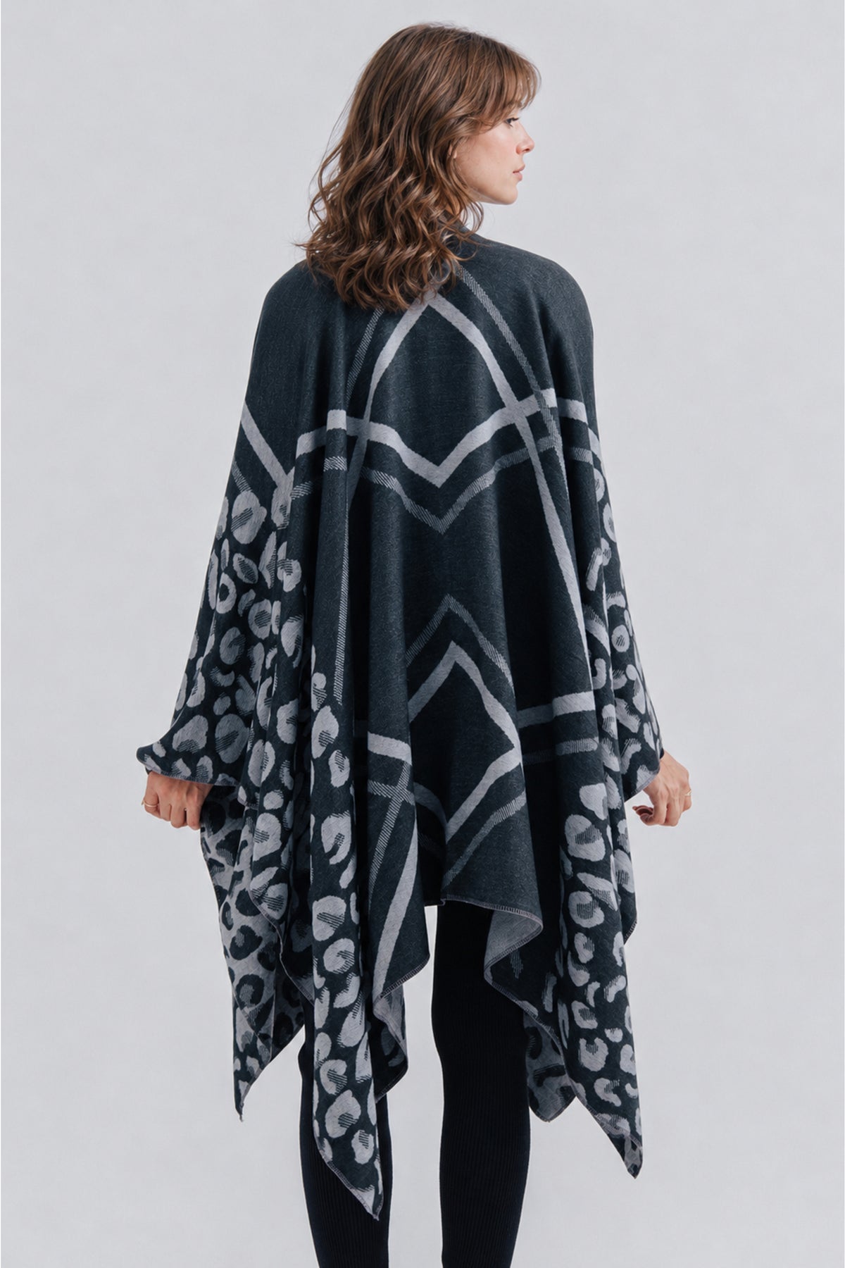 Ladies Floral Print Cape Shawl
