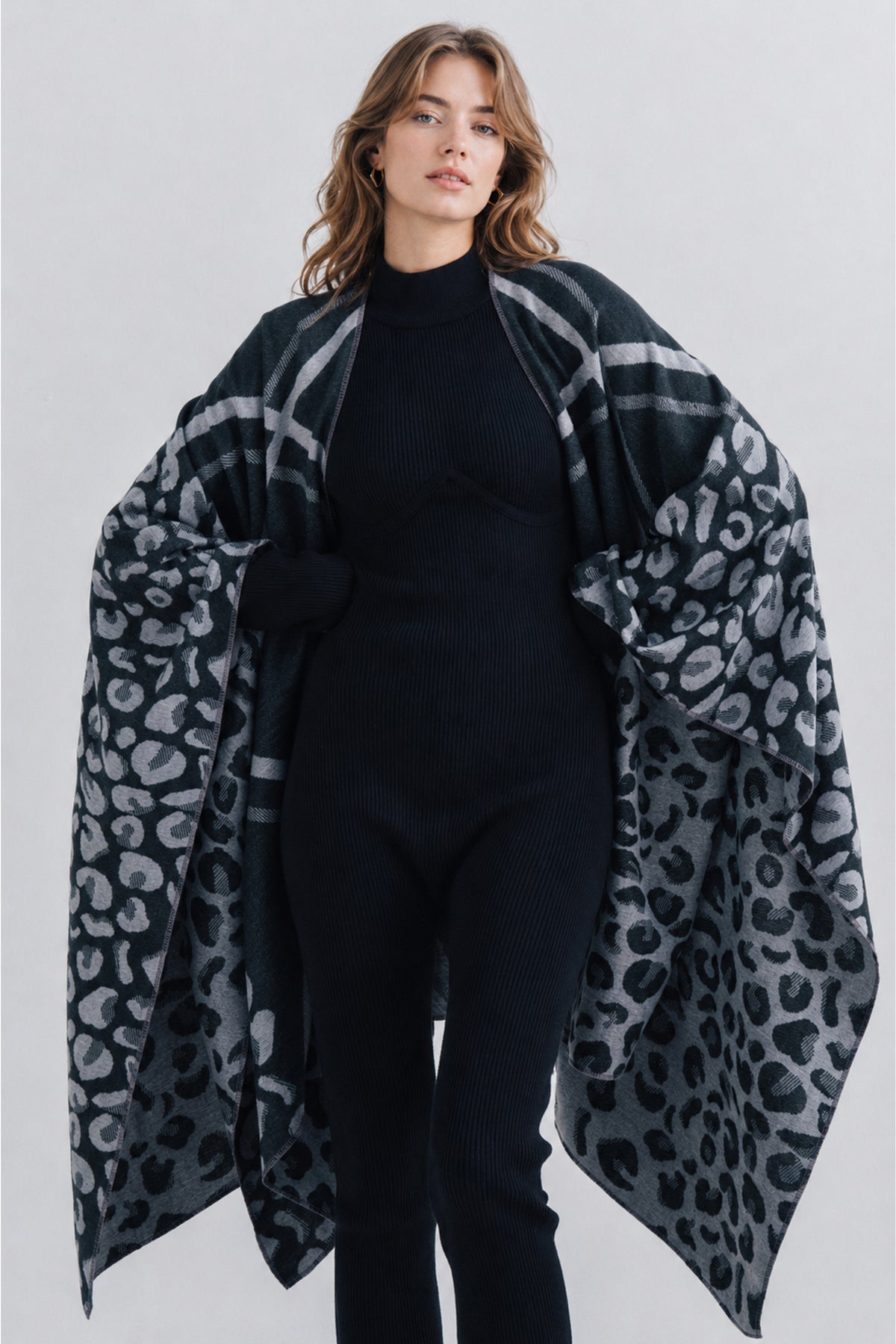 Ladies Floral Print Cape Shawl